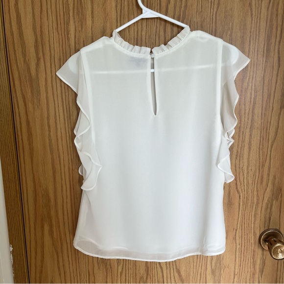 White Ruffle Sleeve Top - Picture 3 of 3